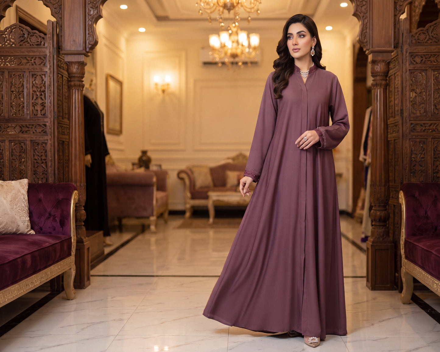 Purple Luxury abaya