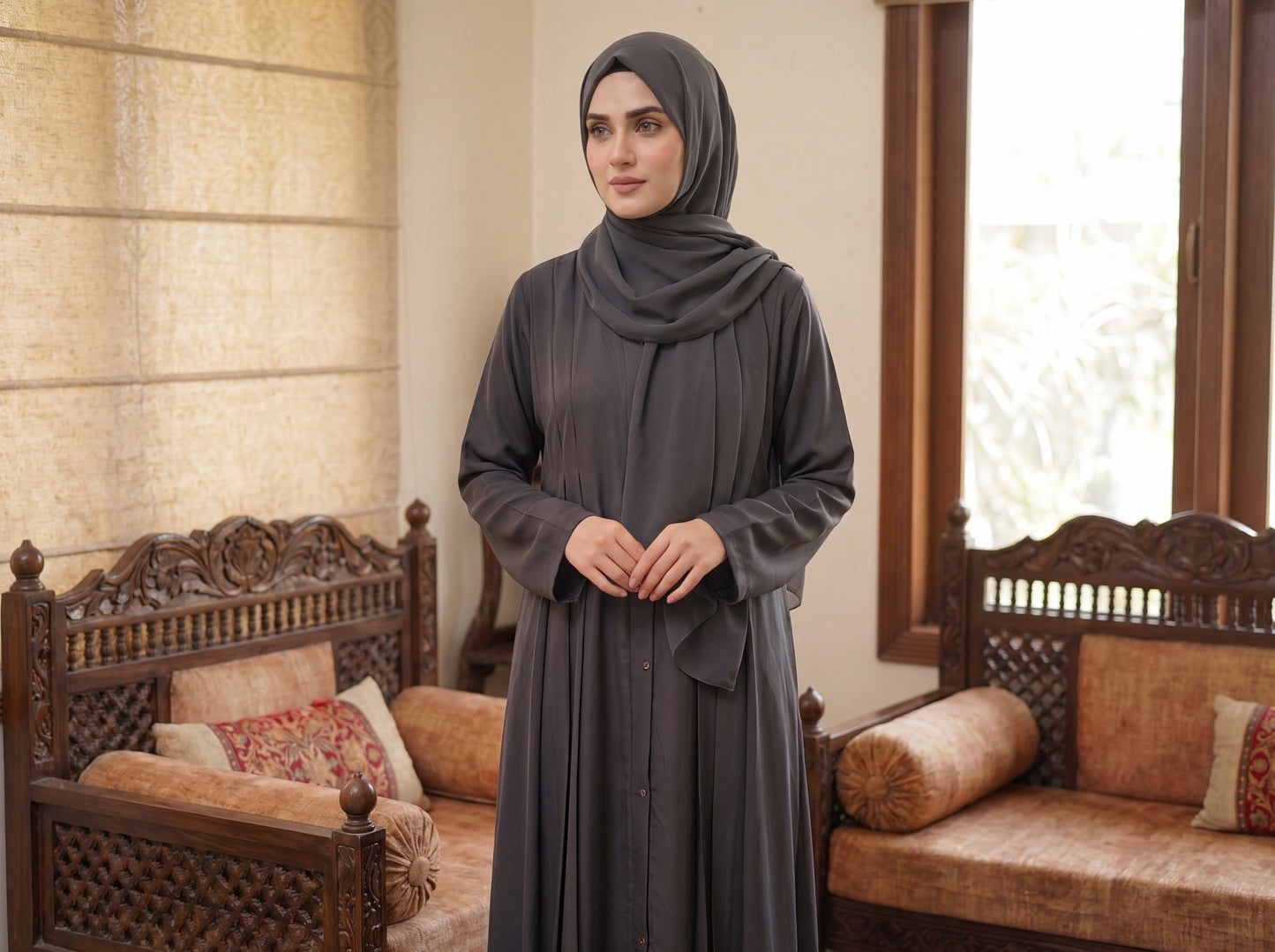 Grey Abaya