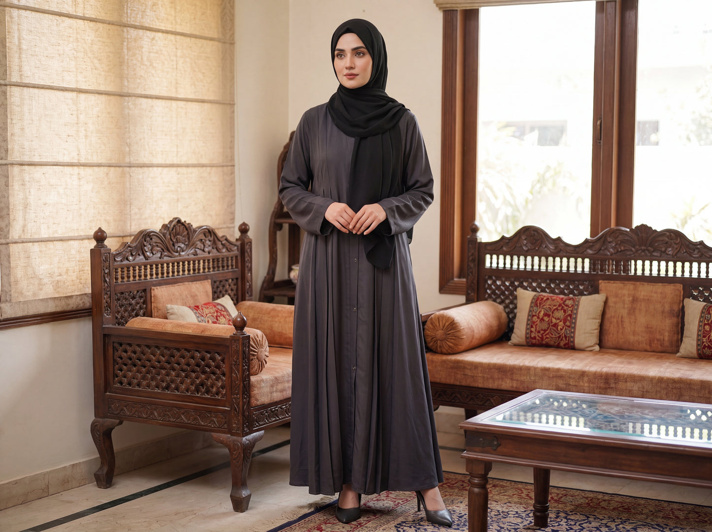 Grey Abaya